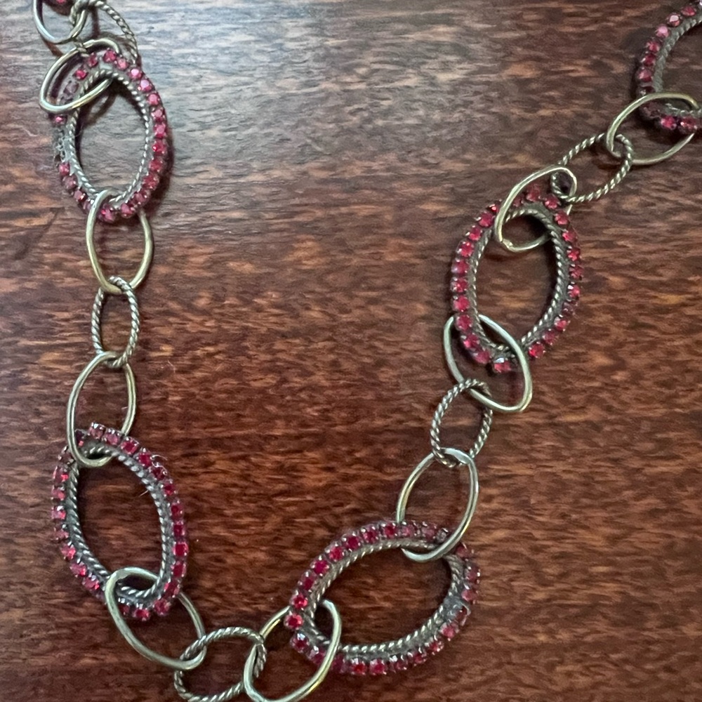 Sorrelli Red and Gold Long Chain Necklace